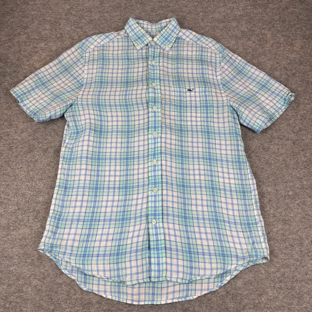 Vineyard Vines Classic‎ Fit Tucker Shirt Button Down Linen Blue Mens Medium M